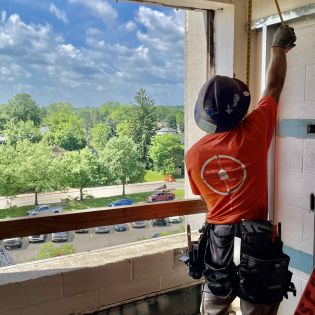 construction worker inside building