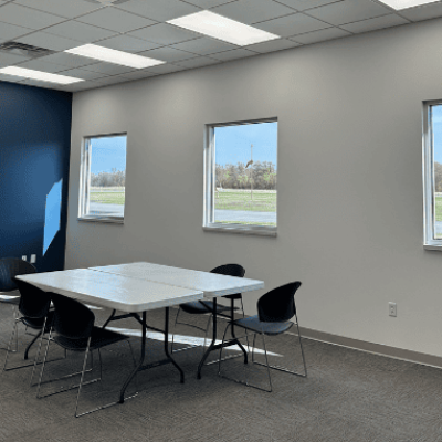 The airport terminal building in Ashland County has a spacious conference rooms for a wide variety of meeting needs.
