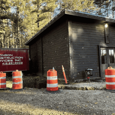 Former water treatment station shut down and demolished as part of a Mohican State Park water and wastewater improvement project.